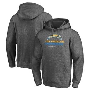 Men's Fanatics Branded Heather Charcoal L.A. Chargers Team Pullover Hood…